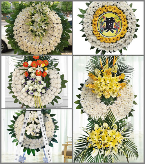 山东青岛即墨市北安街道南龙埠村花圈速递